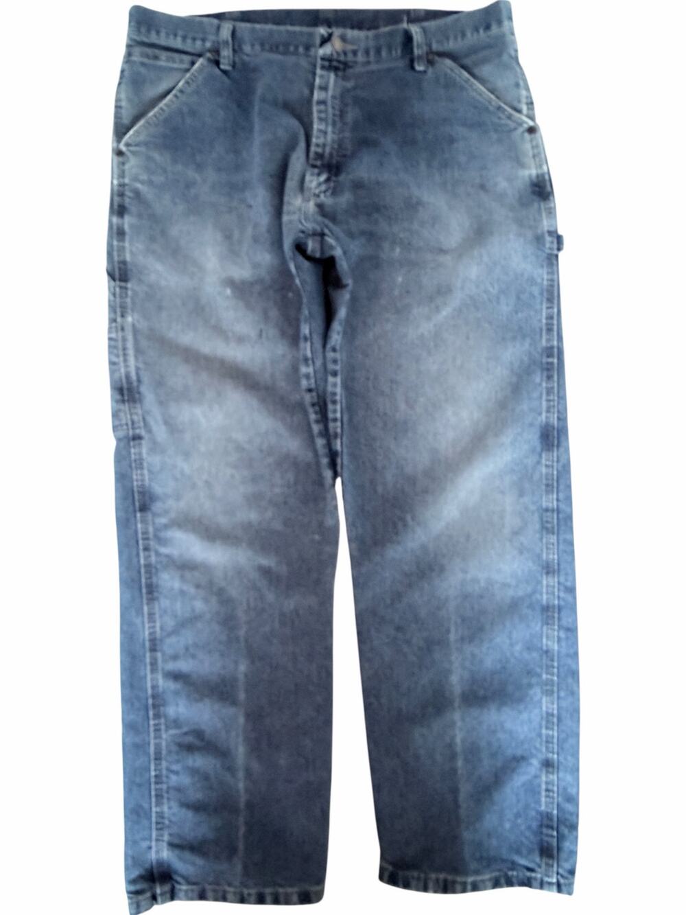Wrangler Carpenter Jeans Mens 36x30 Blue Denim Workwear Utility Pants
